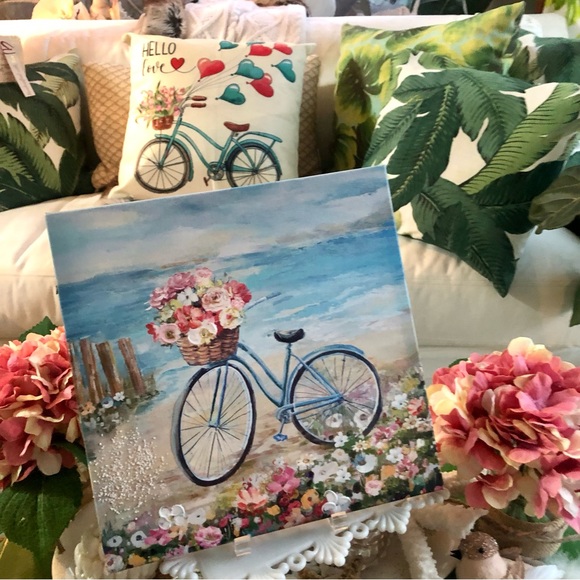 NIP Sweet Vintage Beach Cruiser Bicycle Wicker Basket - Picture 4 of 6